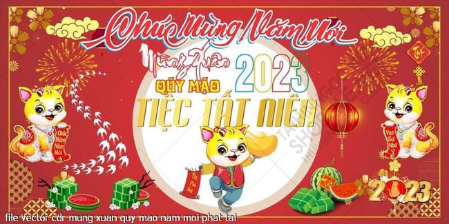 file vector cdr mung xuan quy mao nam moi phat tai